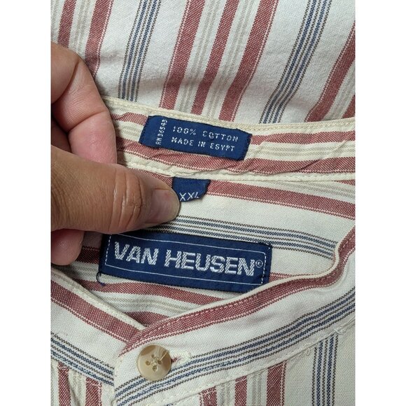 Vintage Van Heusen Button Up Shirt Men Size XXL Striped Casual Indie Grunge Y2K - Picture 8 of 12